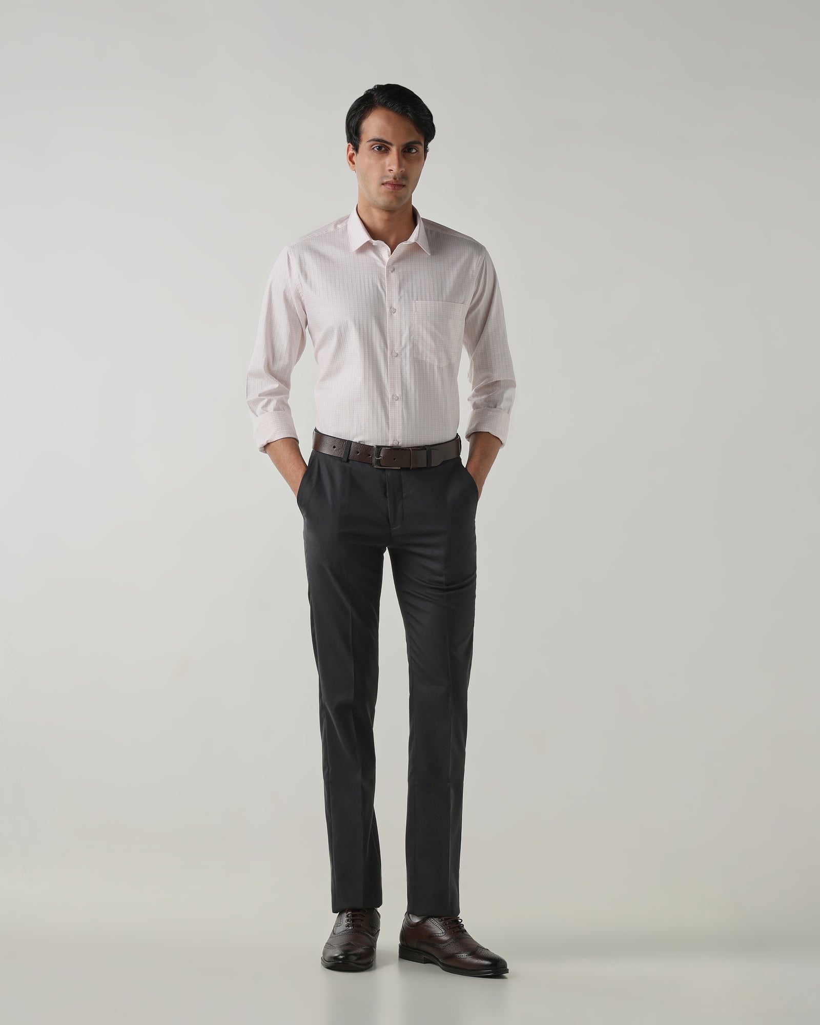 Men Regular Fit Shirt White/Pink
