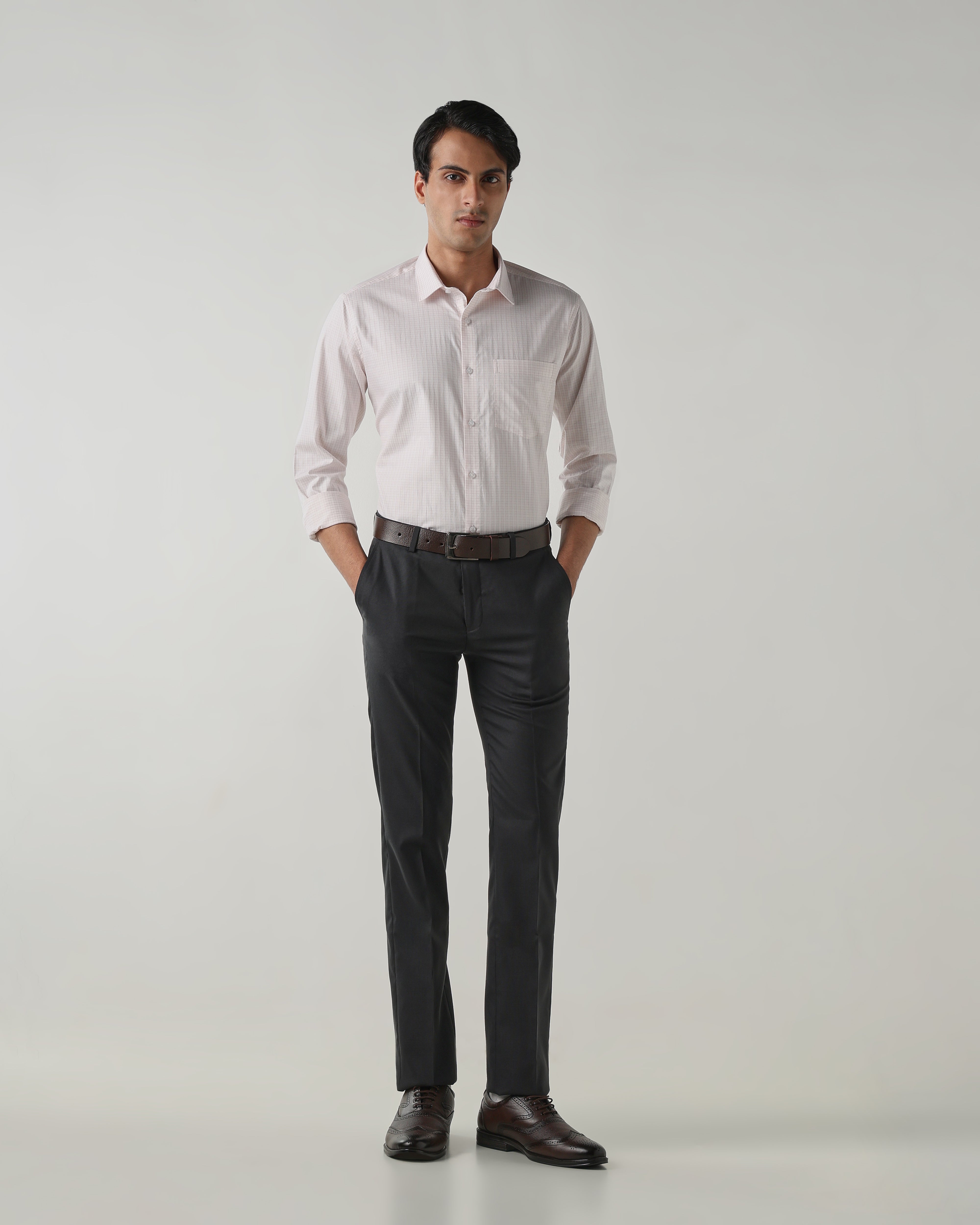 Men Regular Fit Shirt White/Pink