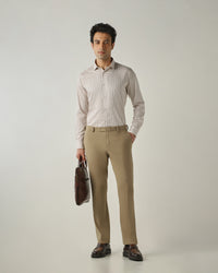 Shirt Beige Slim Fit 100% Cotton