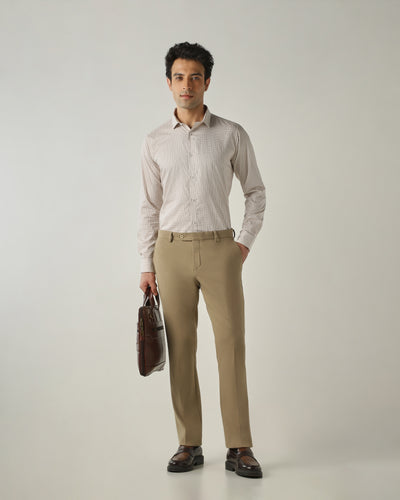 Shirt Beige Slim Fit 100% Cotton