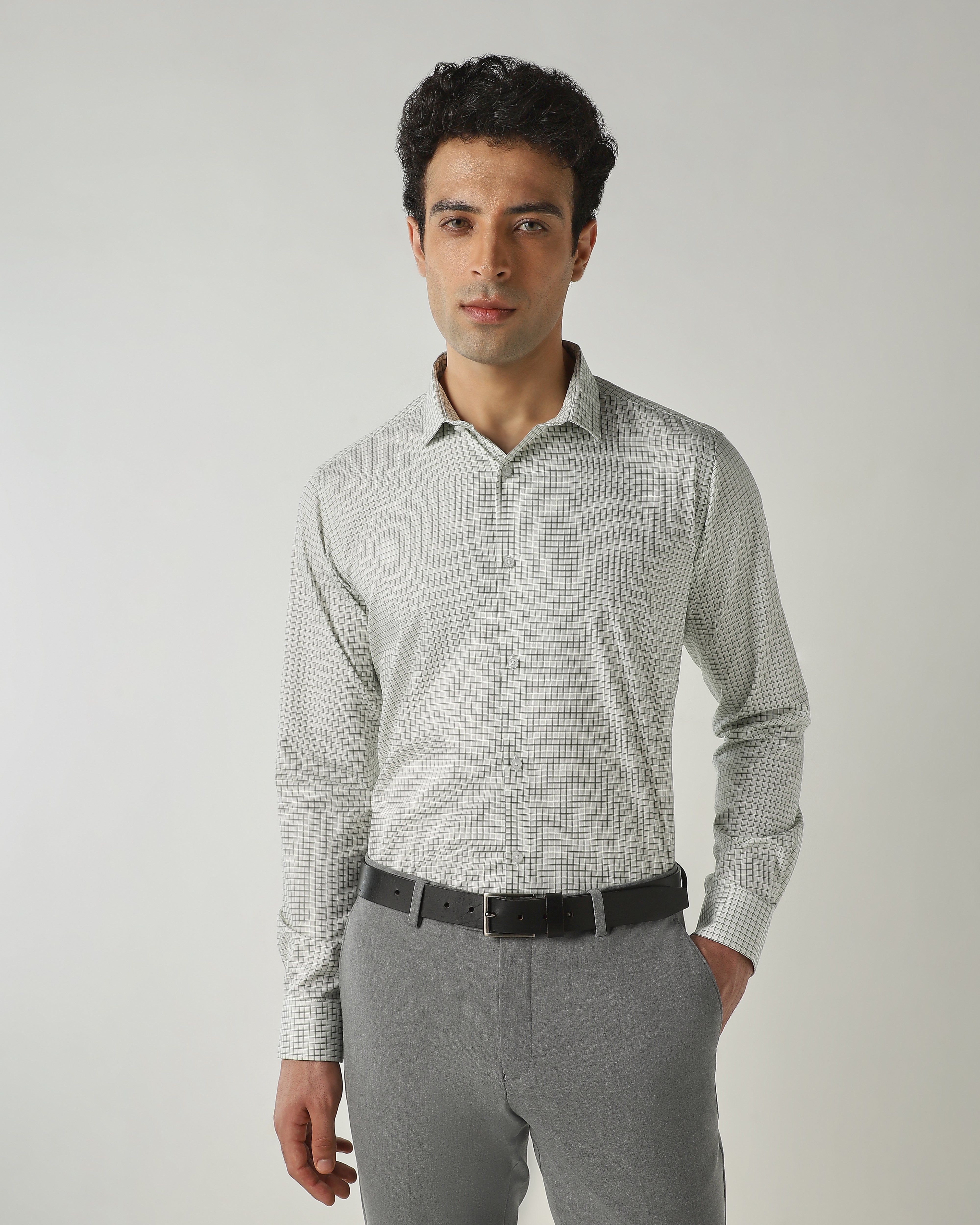 Shirt Green Slim Fit 100% Cotton