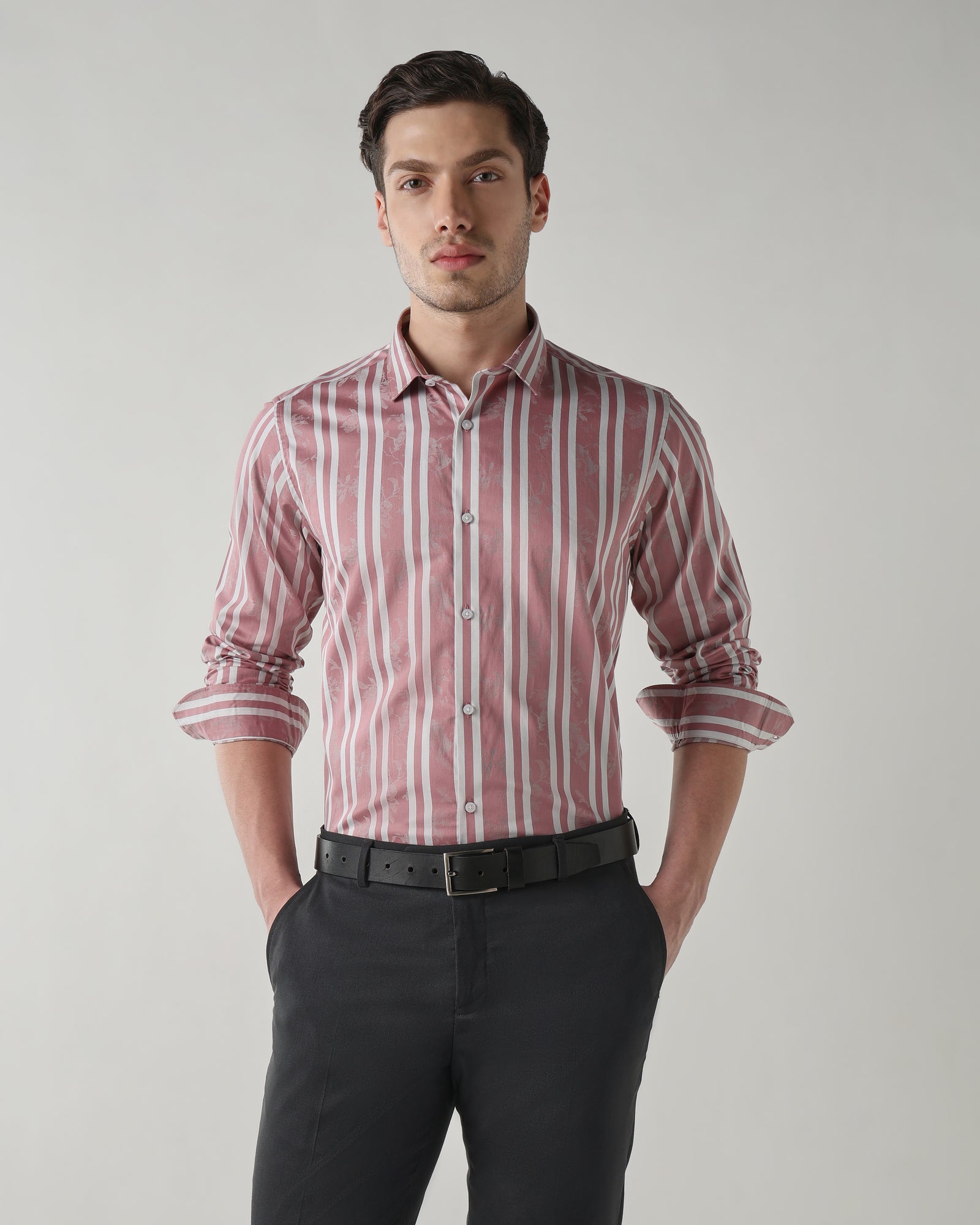 Men Regular Fit Shirt Pink