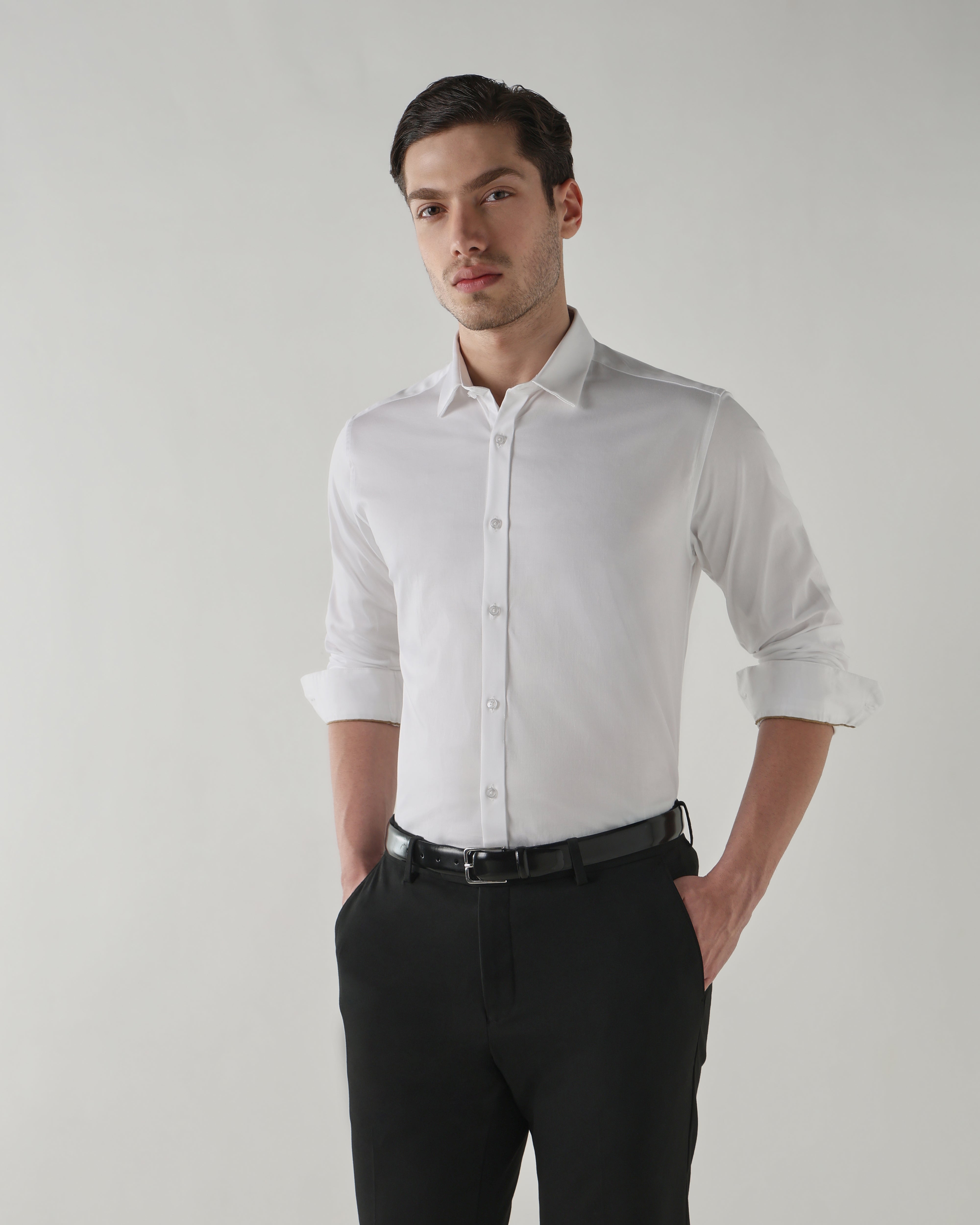Men Regular Fit Shirt White