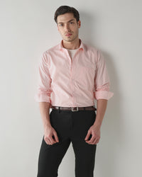 Men Regular Fit Shirt White/Light Orange