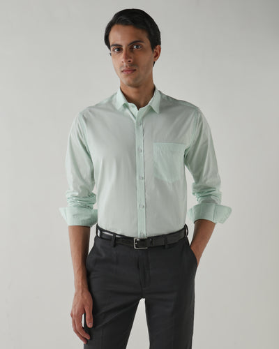 Men Regular Fit Shirt White/Pista