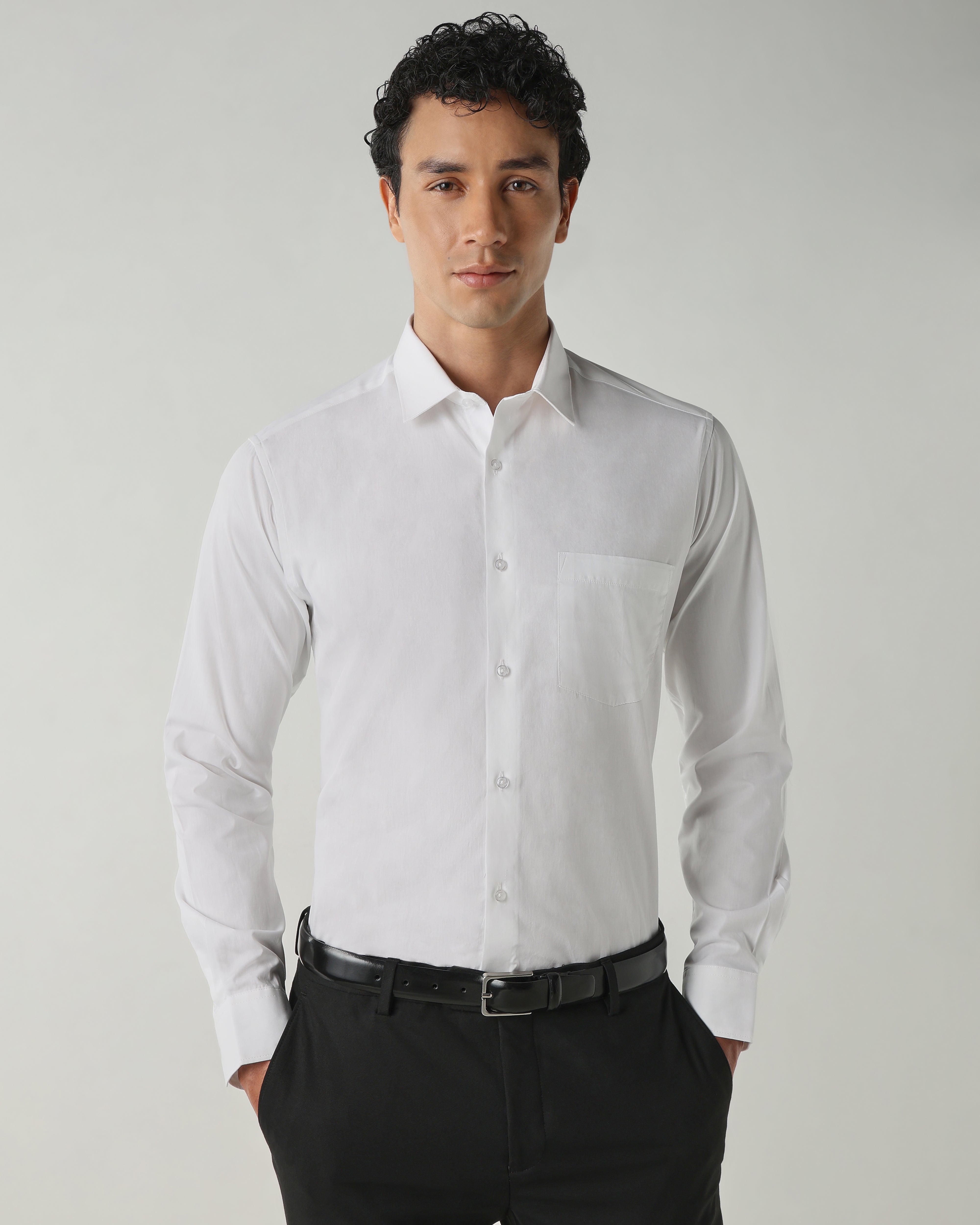 Men Slim Fit Shirts White
