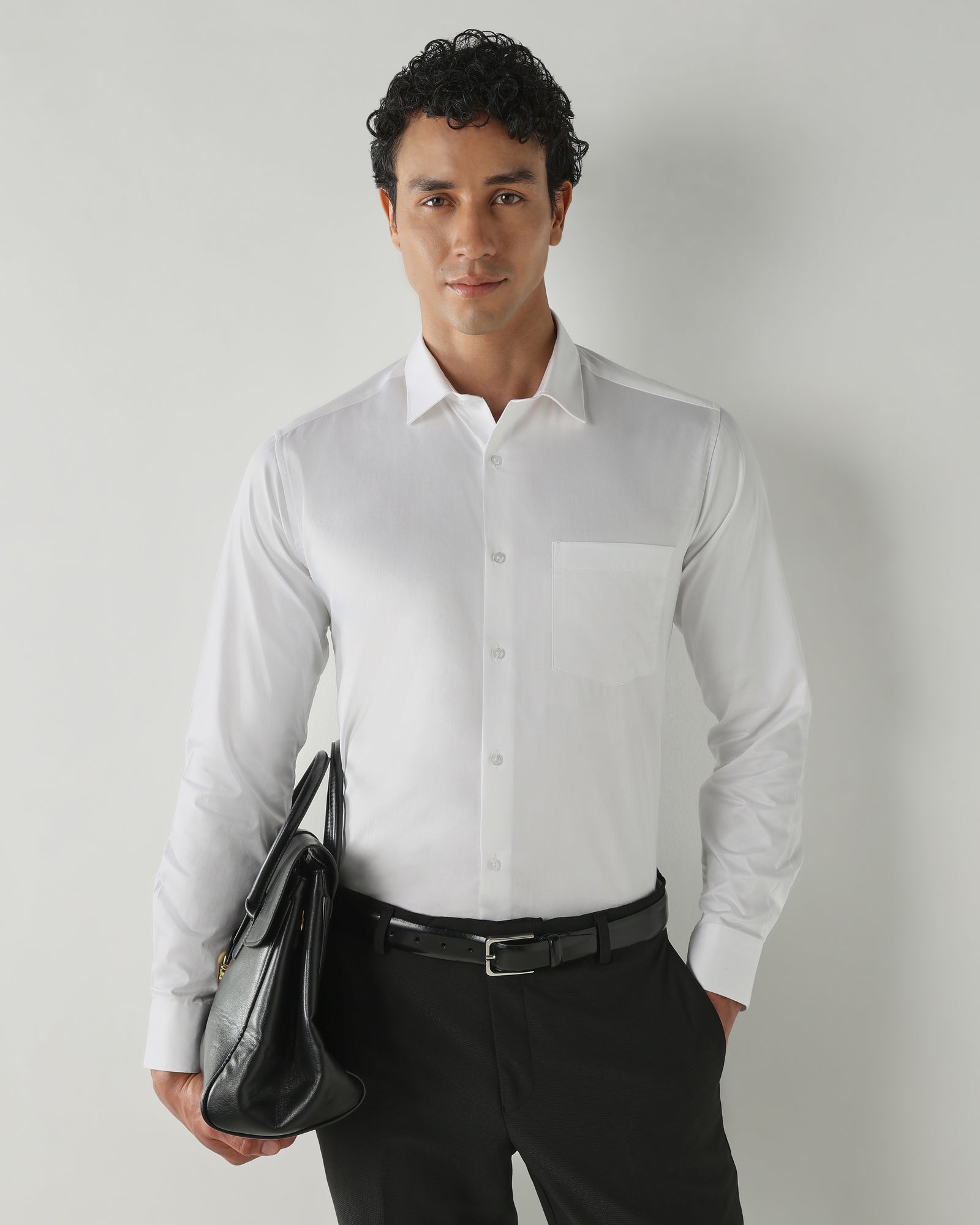 Men Slim Fit Shirts White