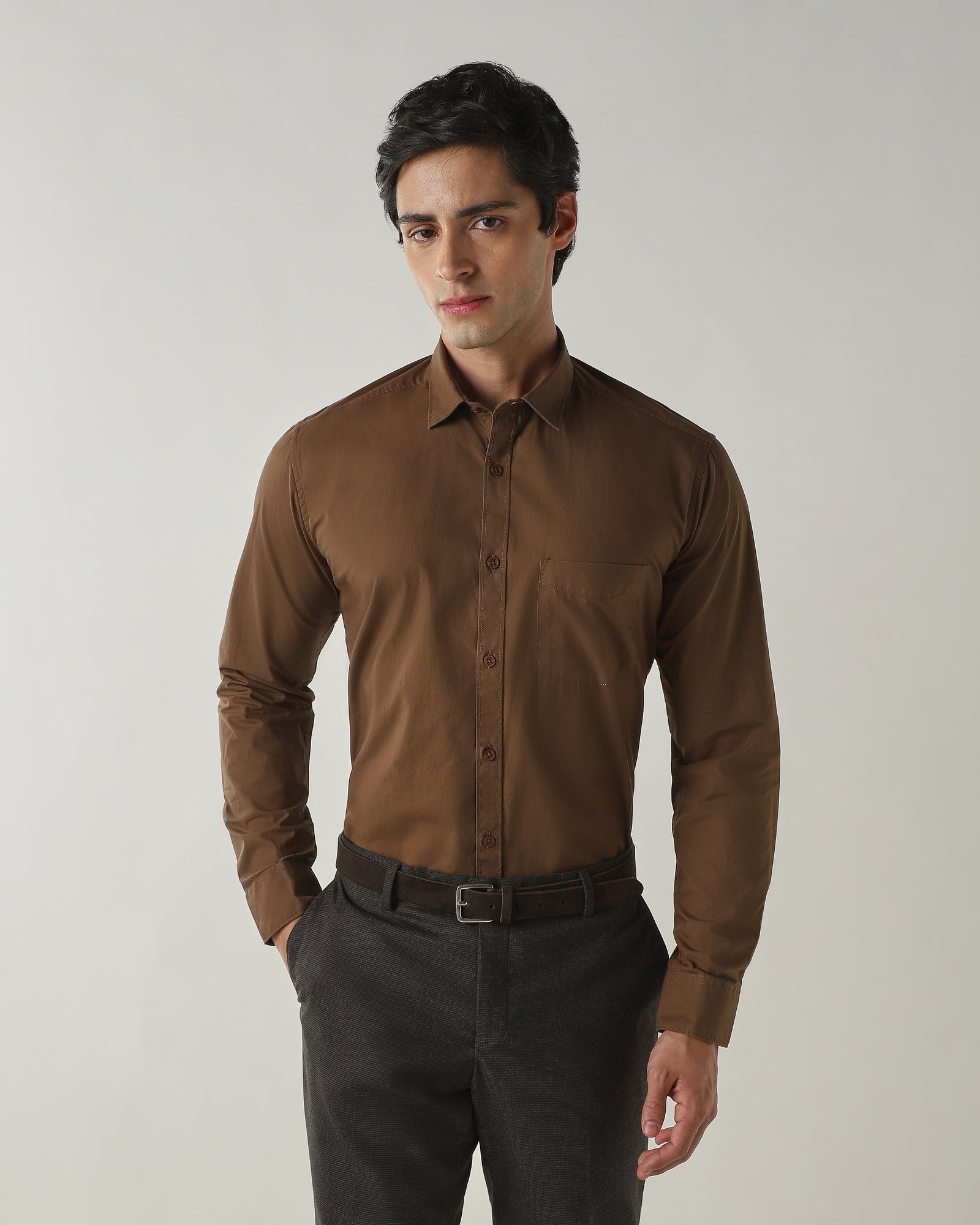 Slim Fit Shirt Chocolate