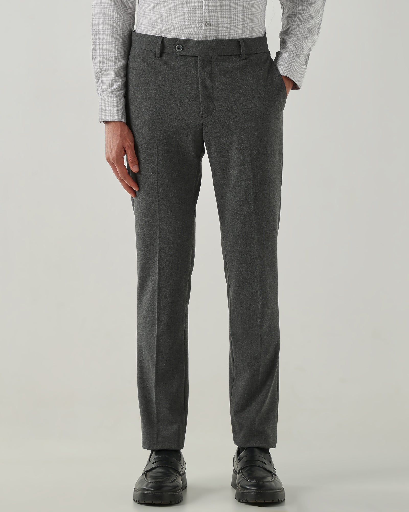Men Tailor Fit Trousers Coal
