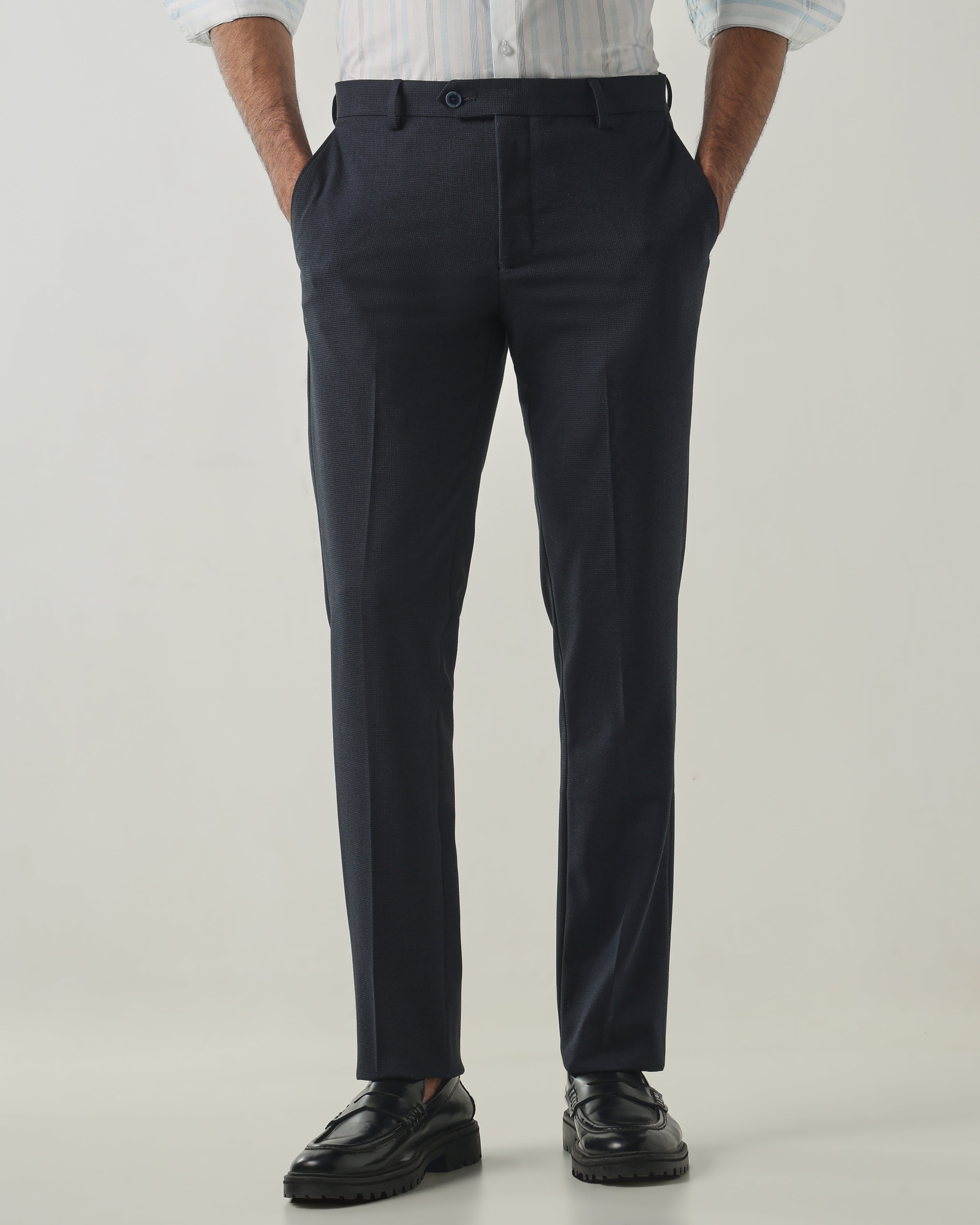 Blue Mel Tailor Fit Fashion Formal Trousers