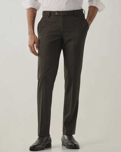 Olive Tailor Fit Fashion Formal Trousers