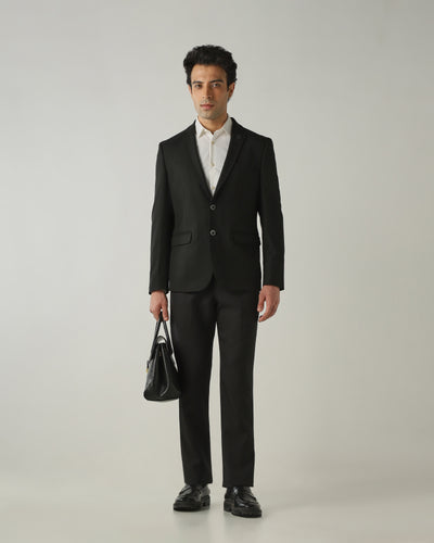 Blazer Black Tailor Fit Polyviscose