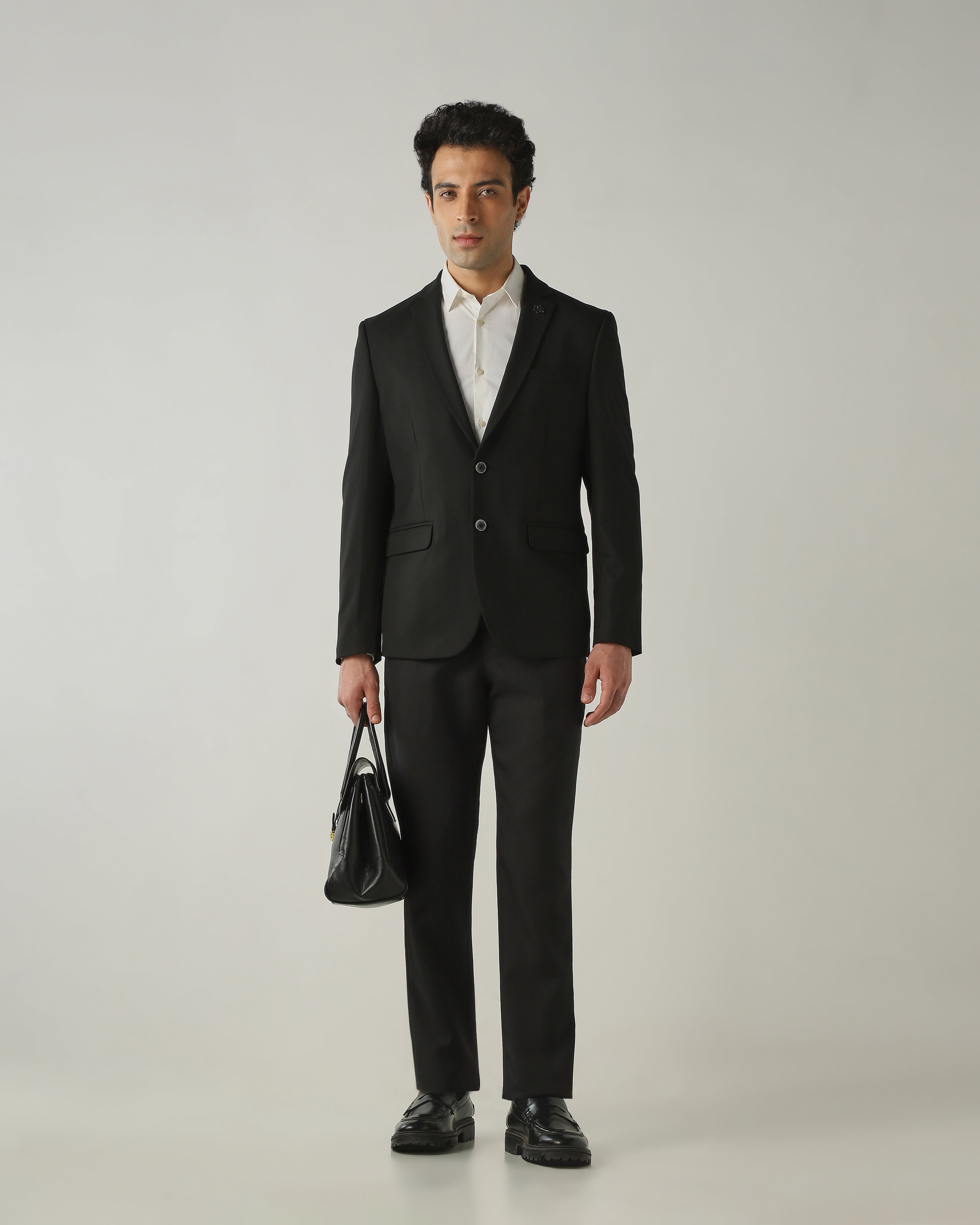 Blazer Black Tailor Fit Polyviscose