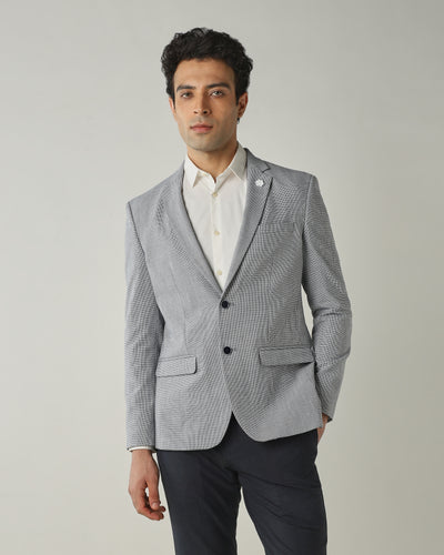 Blazer Blue Slim Fit Polyviscose