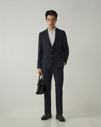 Blazer Navy Regular Fit Polyviscose