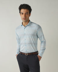 Shirt Sky Blue Slim Fit 100% Cotton