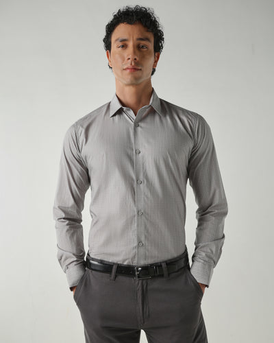 Men Slim Fit Shirts Grey