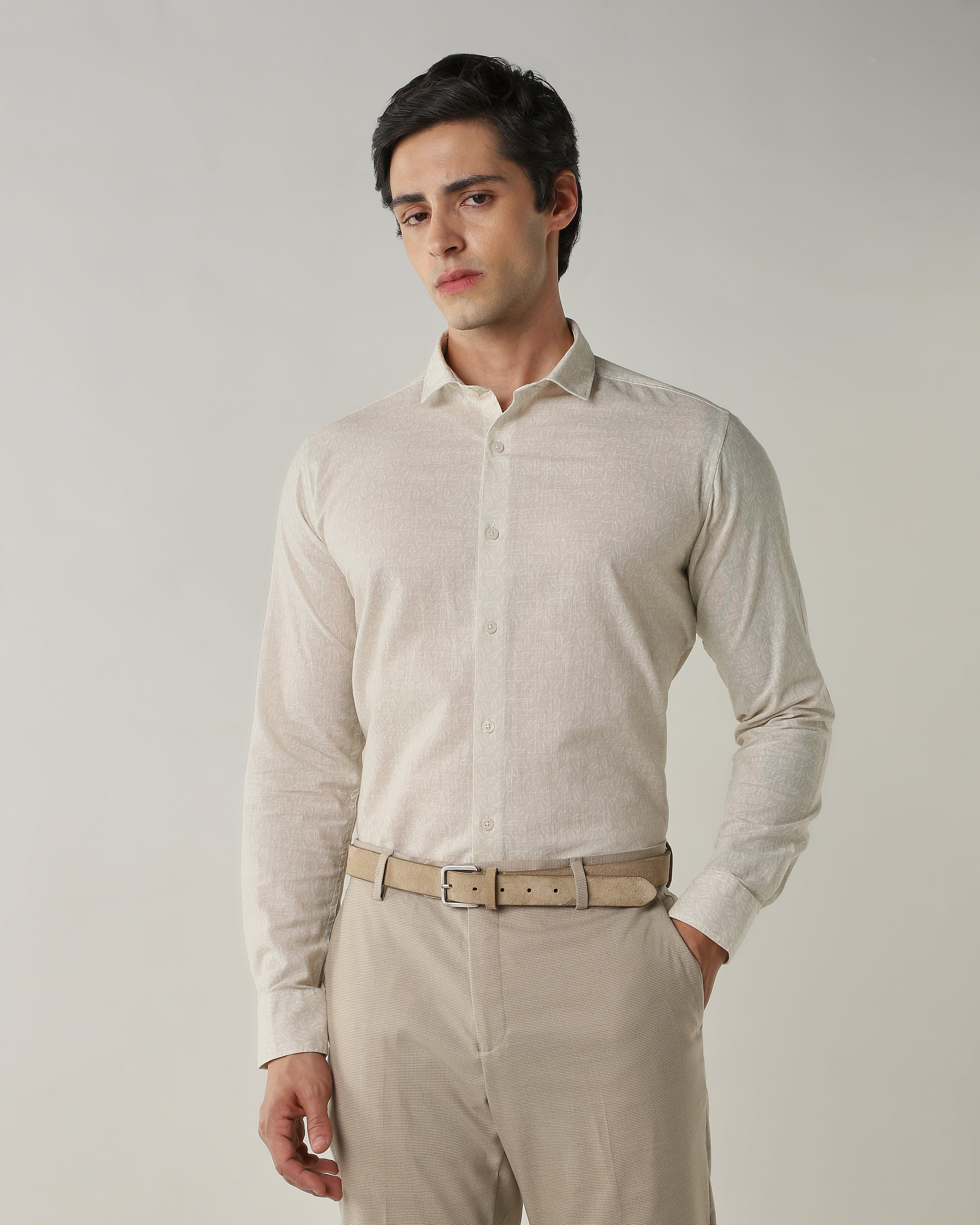 Slim Fit Shirt Beige