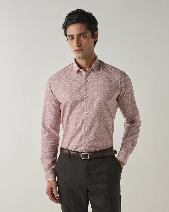 Men's Pure Cotton 30s slub Slim Fit Full Sleeve Formal Shirt - Beige