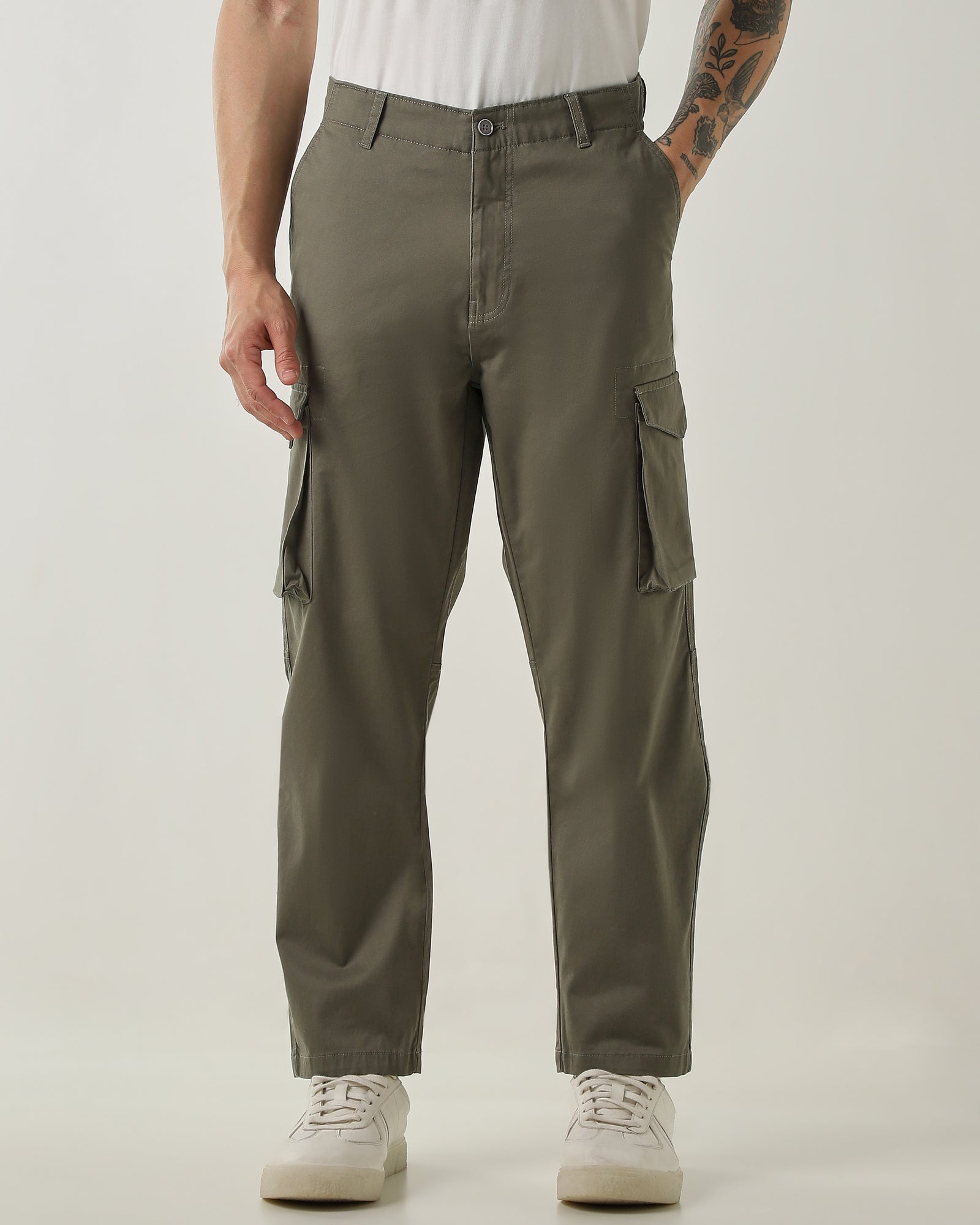 Regular Fit Cargo Olive
