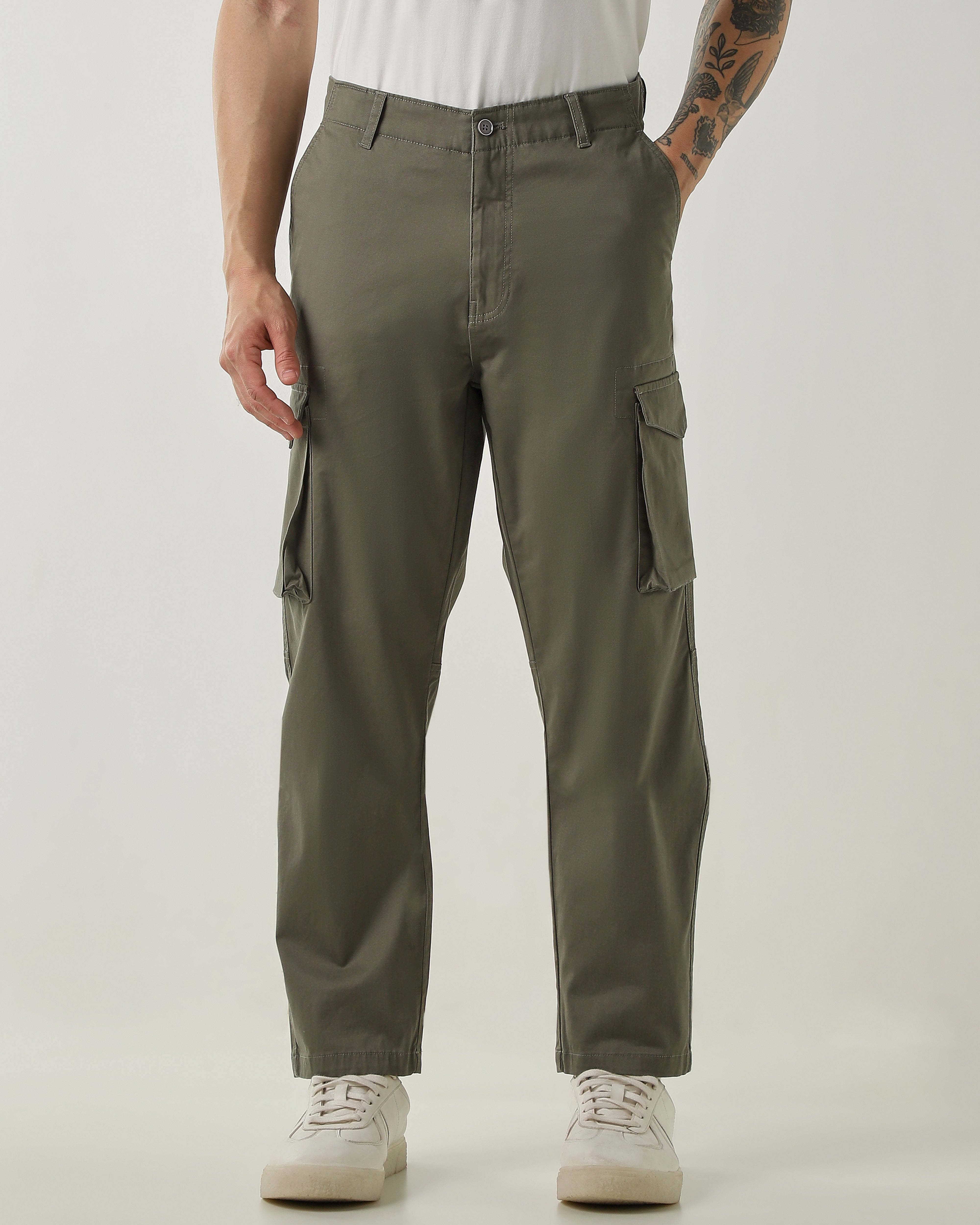 Regular Fit Cargo Olive
