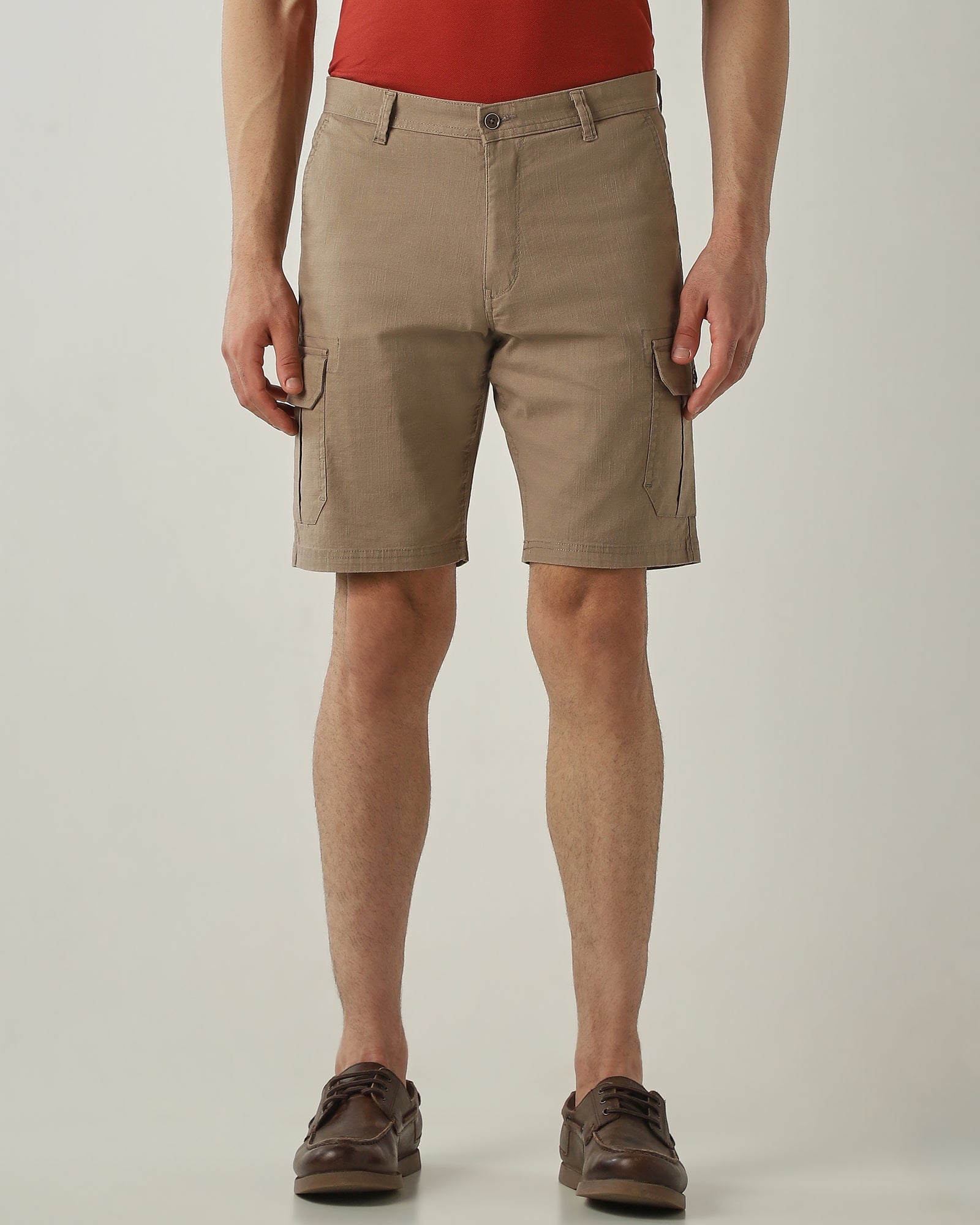 Cargo Short Khaki Regular Fit 100% Cotton