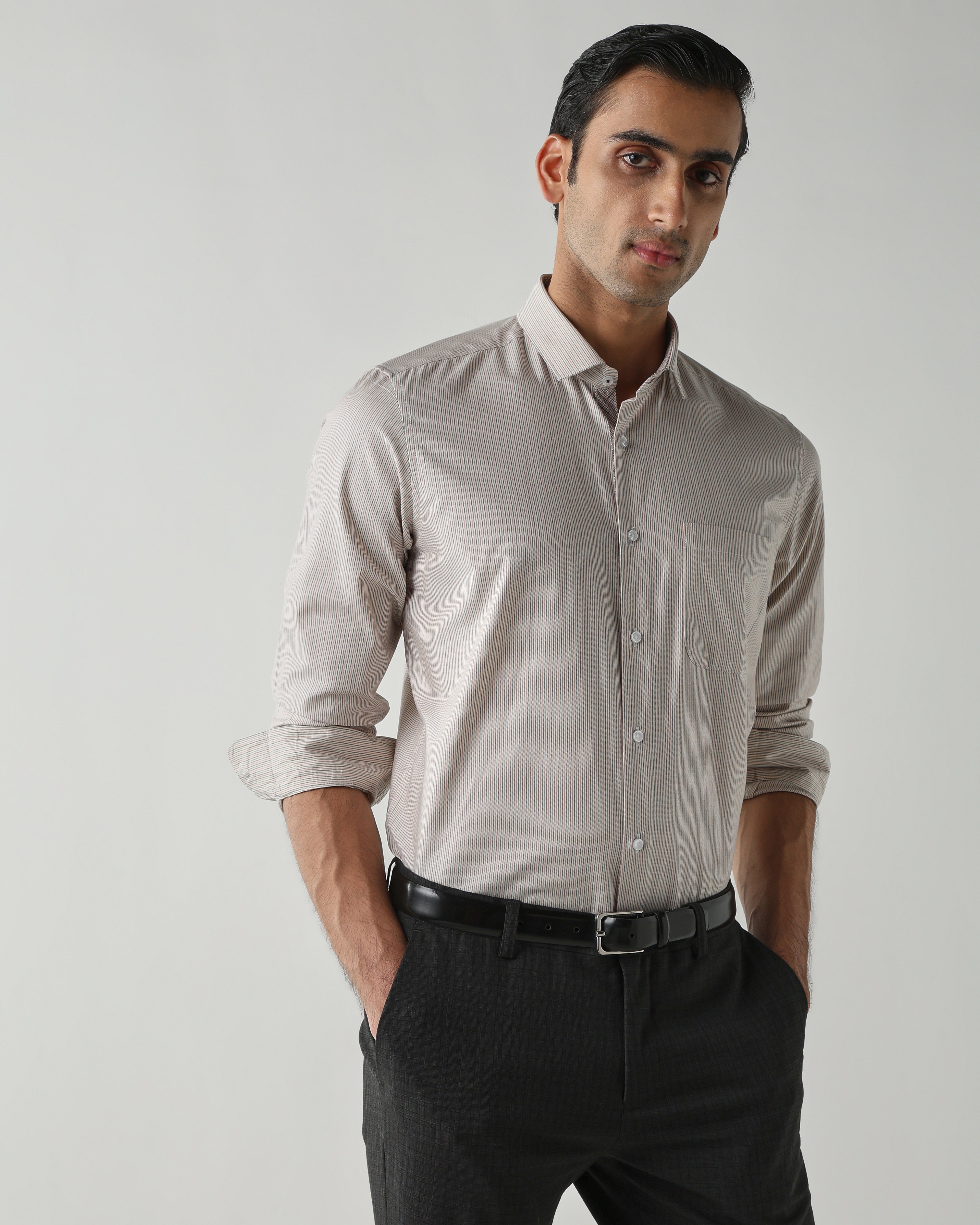 Pink Pure Cotton Shirts for Men | Slim Fit Luxury Wear