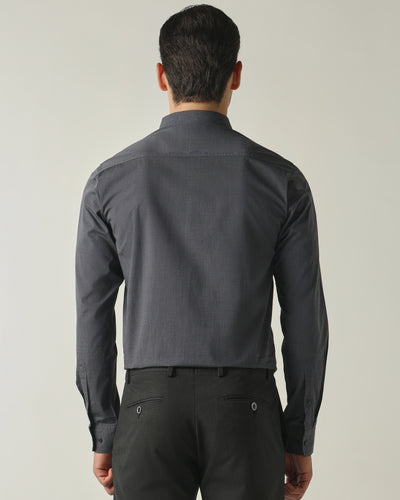 Men's Pure Cotton Fil-A-Fil Slim Fit Full Sleeve Formal Shirt - Black