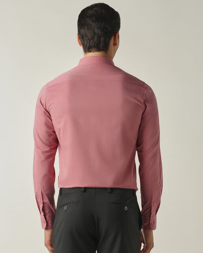 Men's Pure Cotton Fil-A-Fil Slim Fit Full Sleeve Formal Shirt - Red