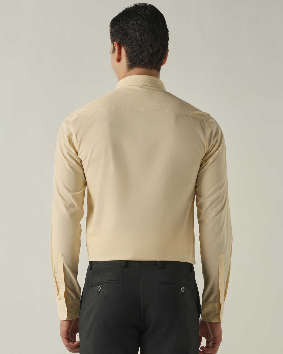 Men's Pure Cotton Fil-A-Fil Slim Fit Full Sleeve Formal Shirt - Yellow