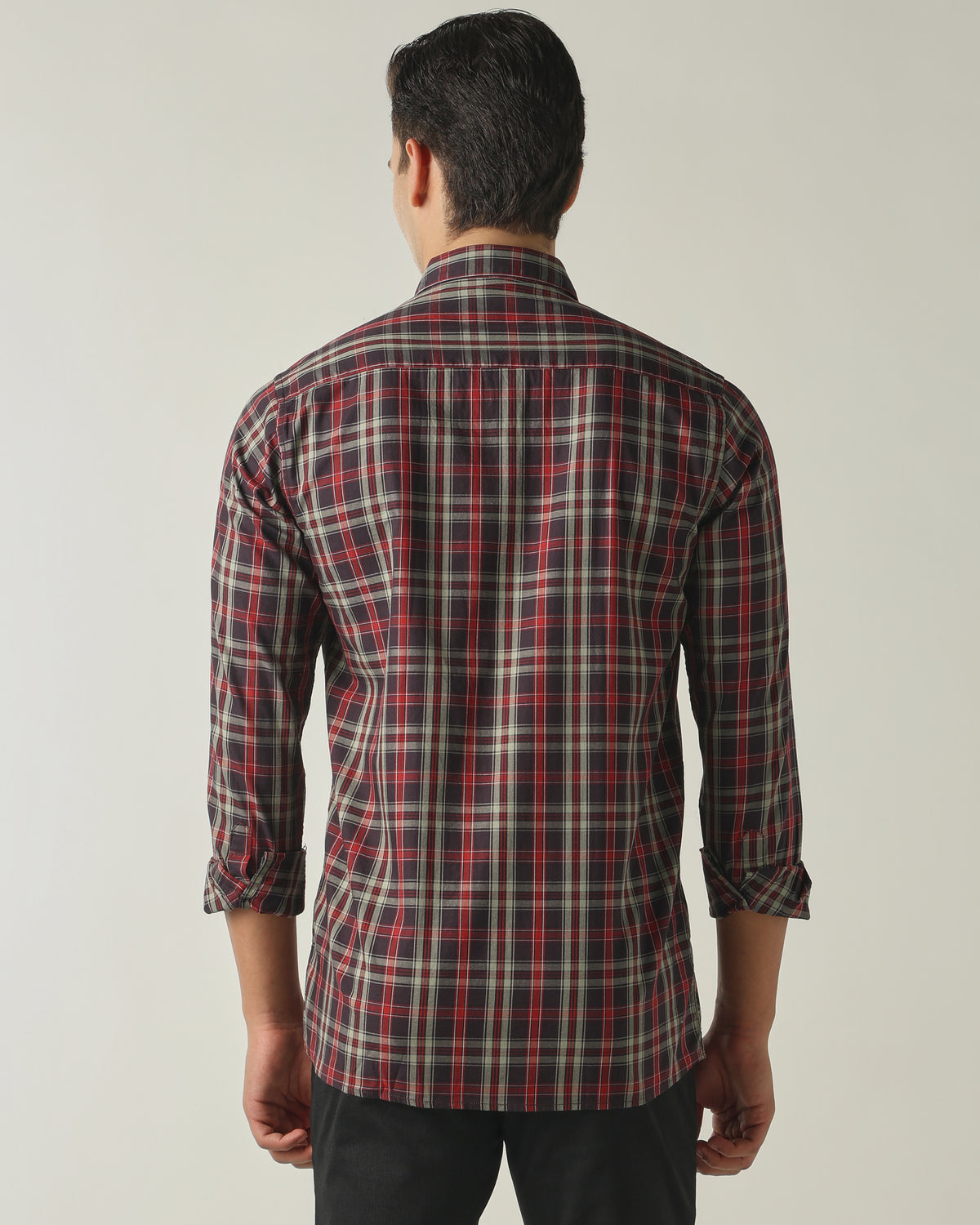 Men's Pure Cotton Checks Slim Fit Full Sleeve Casual Shirt - Blue