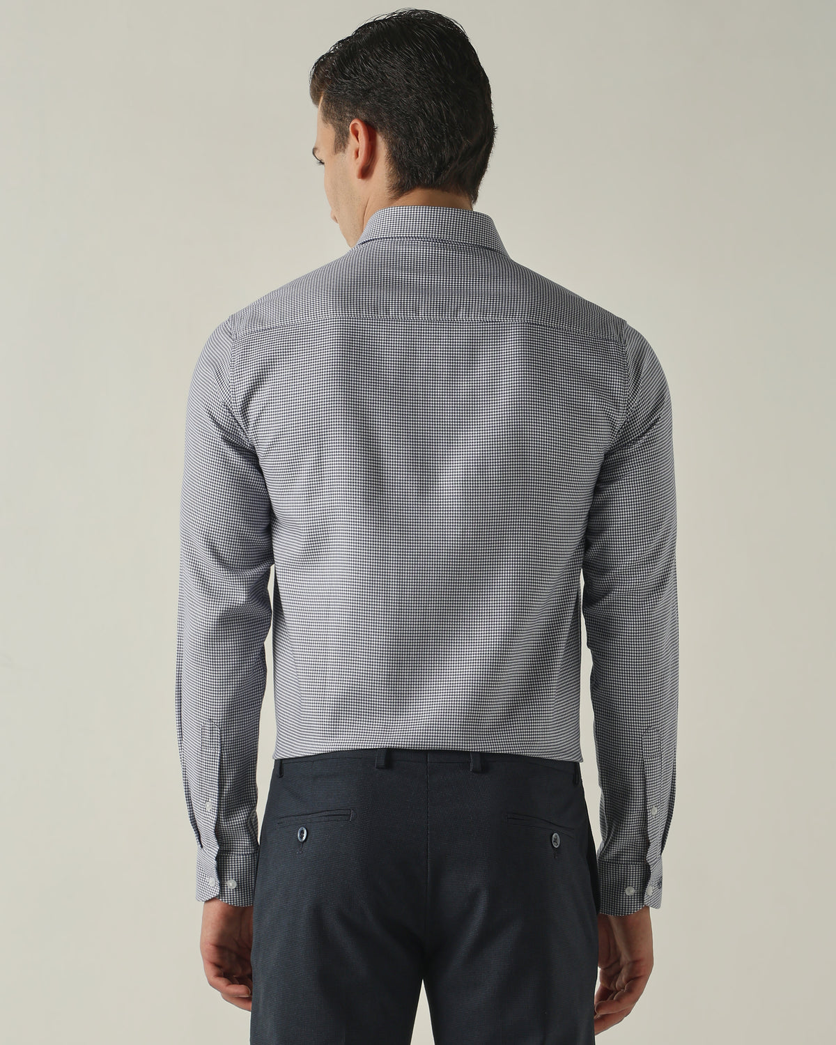 Men's Pure Cotton Dobby Solid Slim Fit Full Sleeve Formal Shirt - Blue