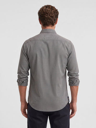 Men's Pure Cotton Checks Regular Fit Full Sleeve Casual Shirt - Grey