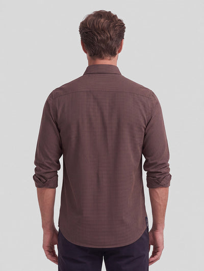 Men's Pure Cotton Checks Regular Fit Full Sleeve Casual Shirt - Wine