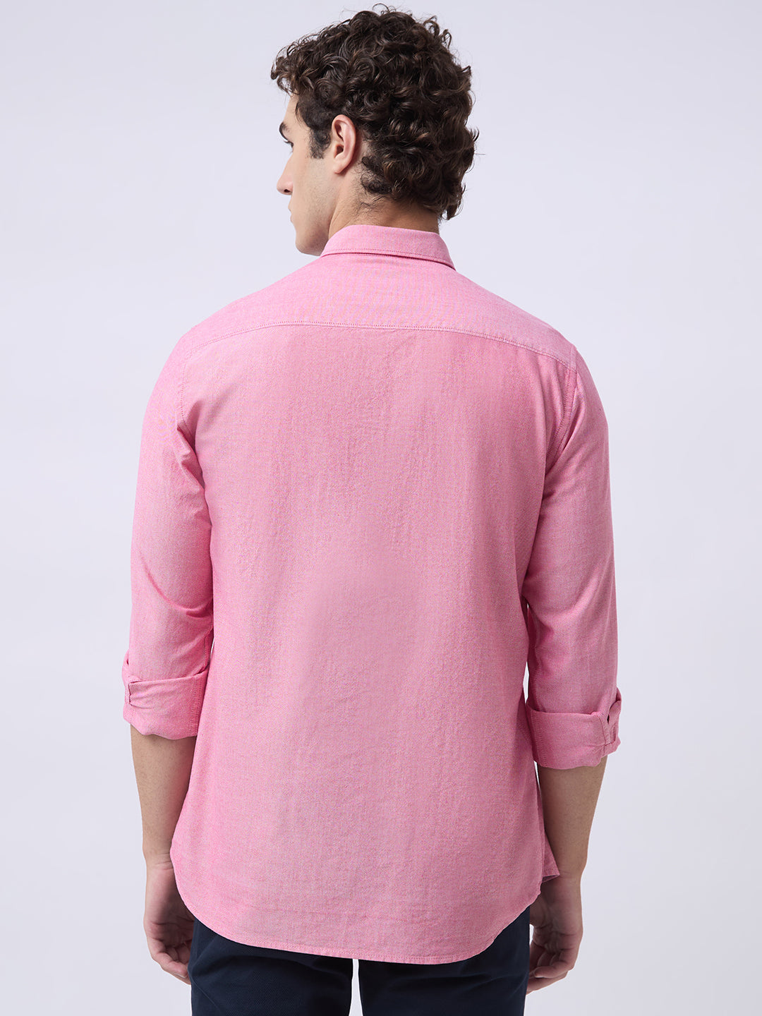 Men's Pure Cotton Oxford Solid Slim Fit Full Sleeve Casual Shirt - Maroon