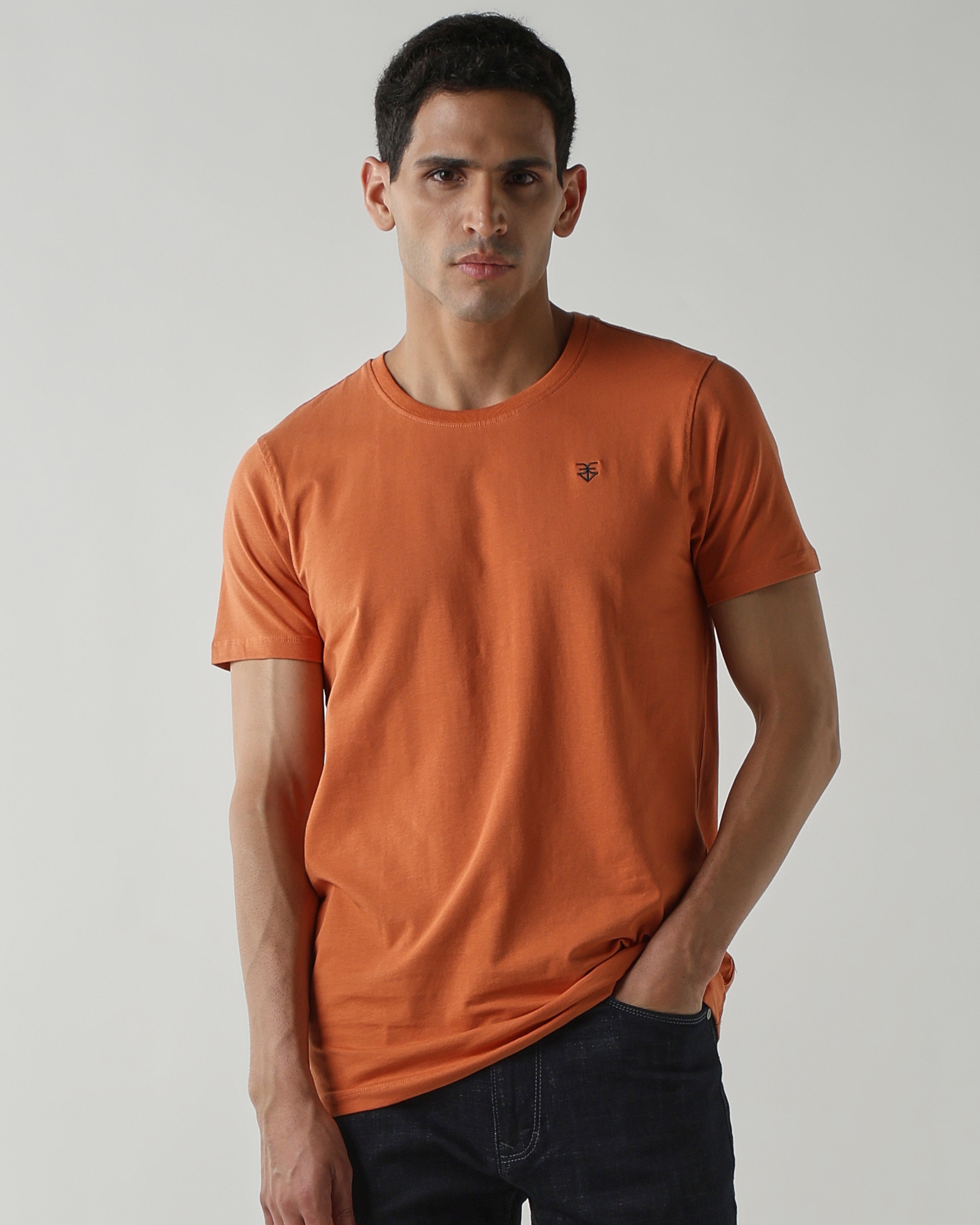 Topwear Single Jersey T-Shirts – Apricot