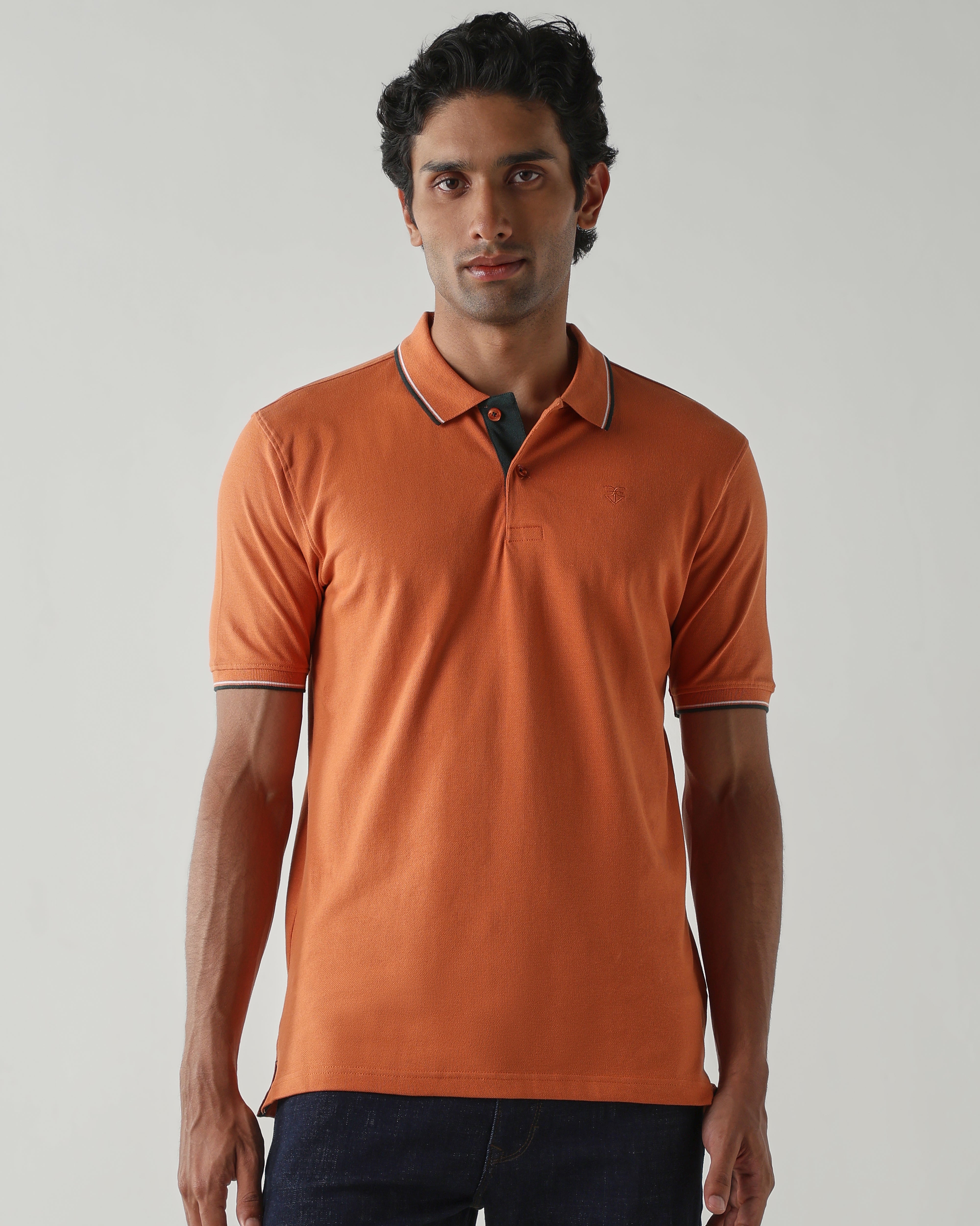 Topwear Premium Pique Knit Fabric T-Shirts – Apricot
