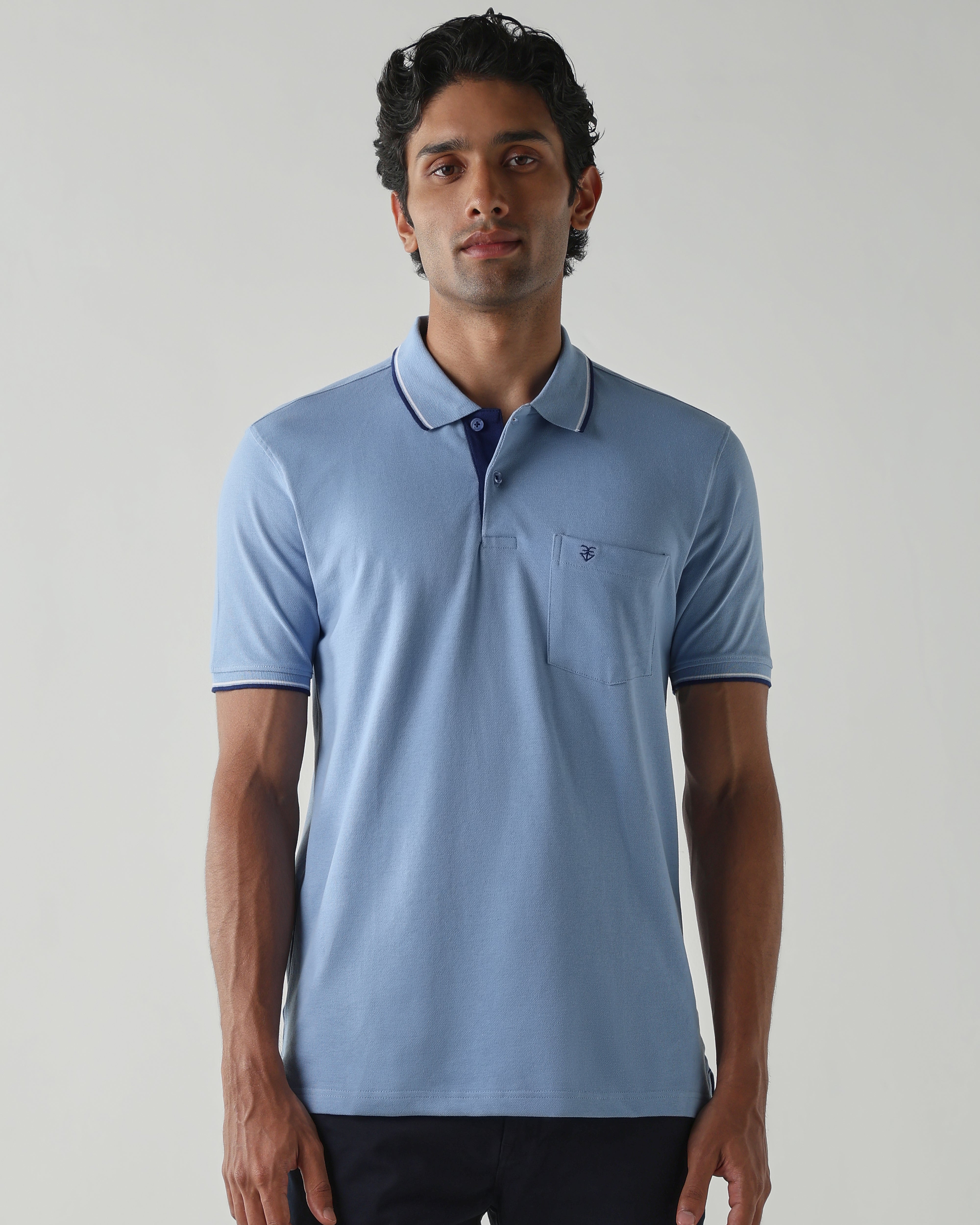 Topwear Premium Pique Knit Fabric T-Shirts – Airforce