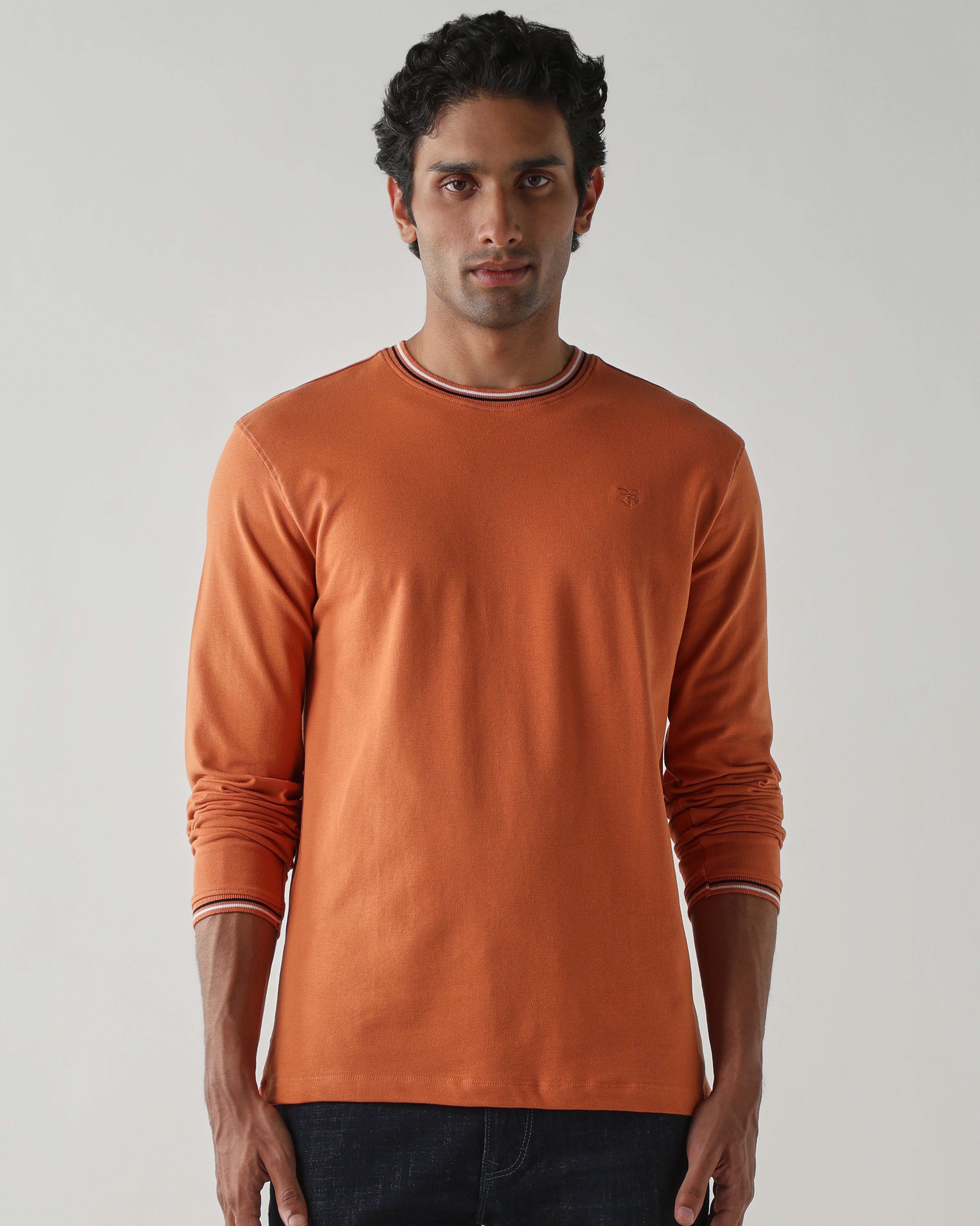 Topwear Premium Pique Knit Fabric T-Shirts – Apricot