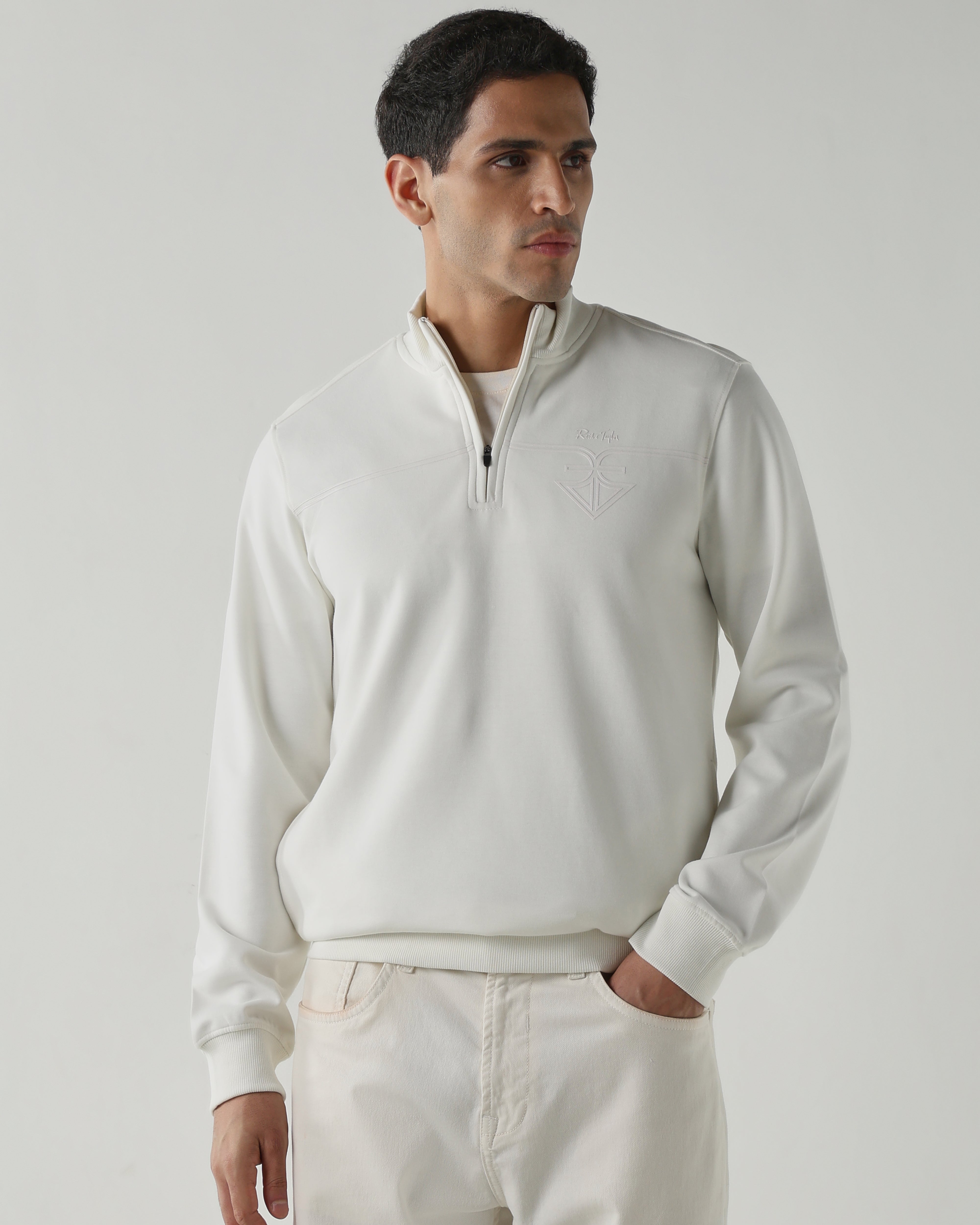 Round Neck Full sleeve  Sweatshirts – Ivory