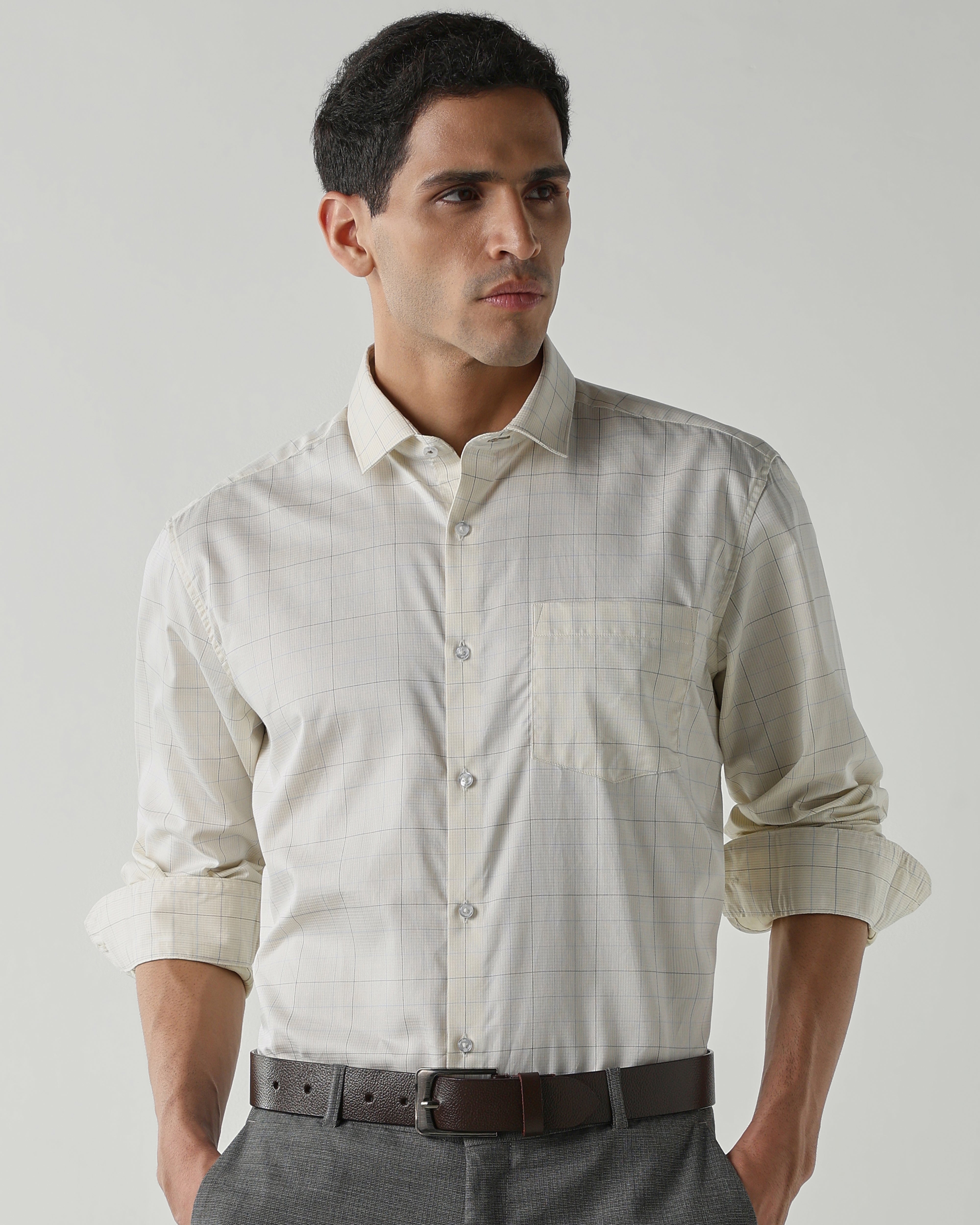 Fawn Pure Cotton Shirts for Men | Slim Fit Luxury Wear