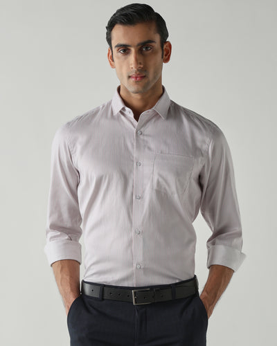 Grey/Pink Stripe Shirt crafted in 100% cotton Fabric|