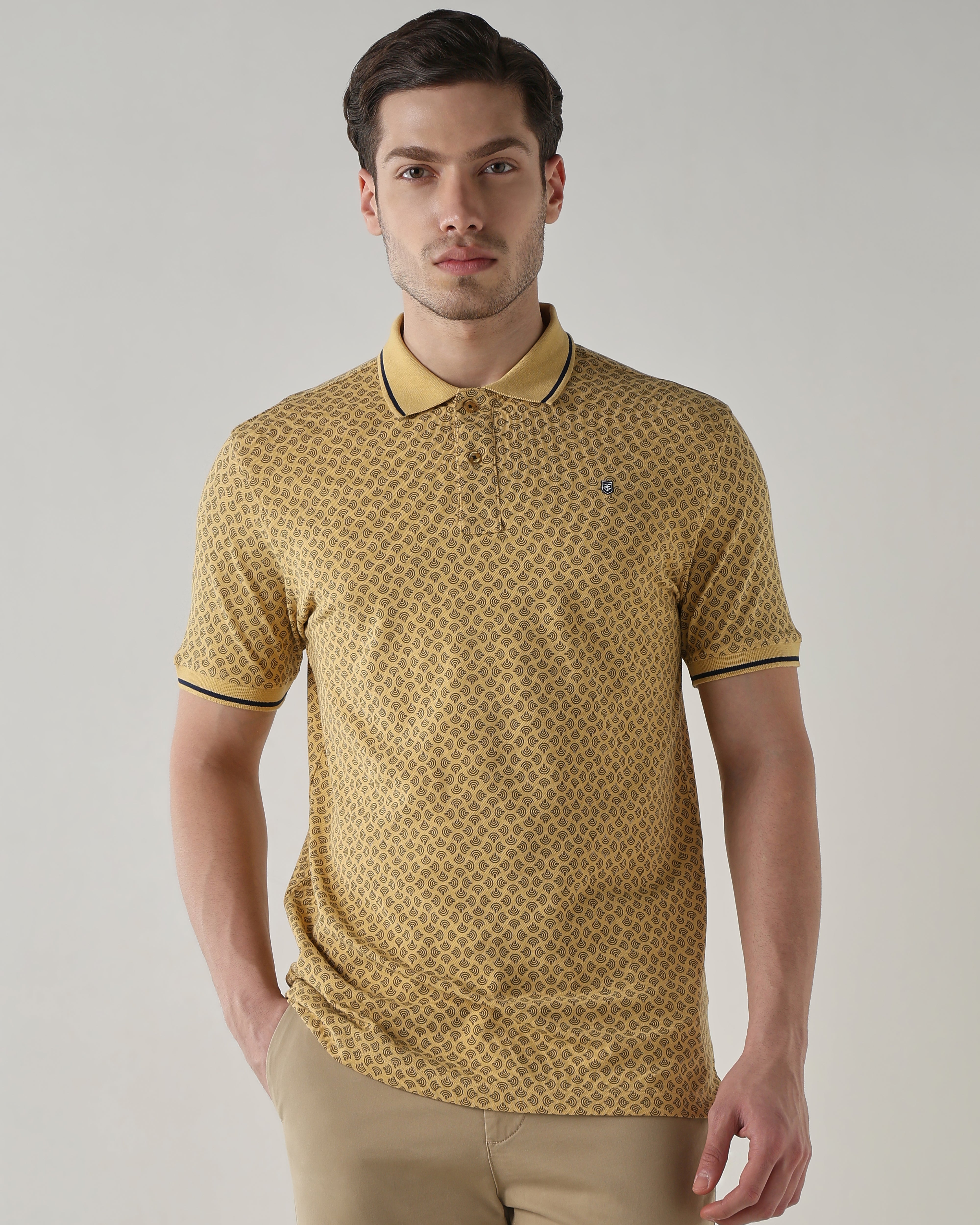 Men Regular Fit T-Shirt New Wheat