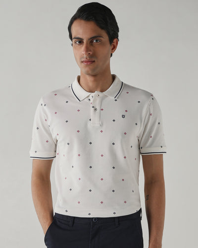 Men Regular Fit T-Shirt Star White