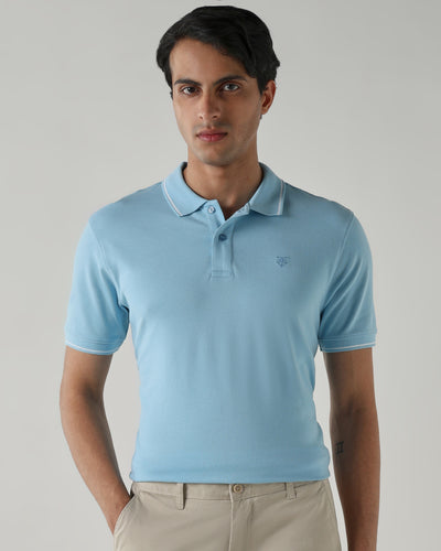 Men Regular Fit T-Shirt Sky Blue