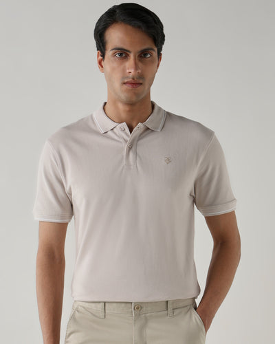 Men Regular Fit T-Shirt White Sand