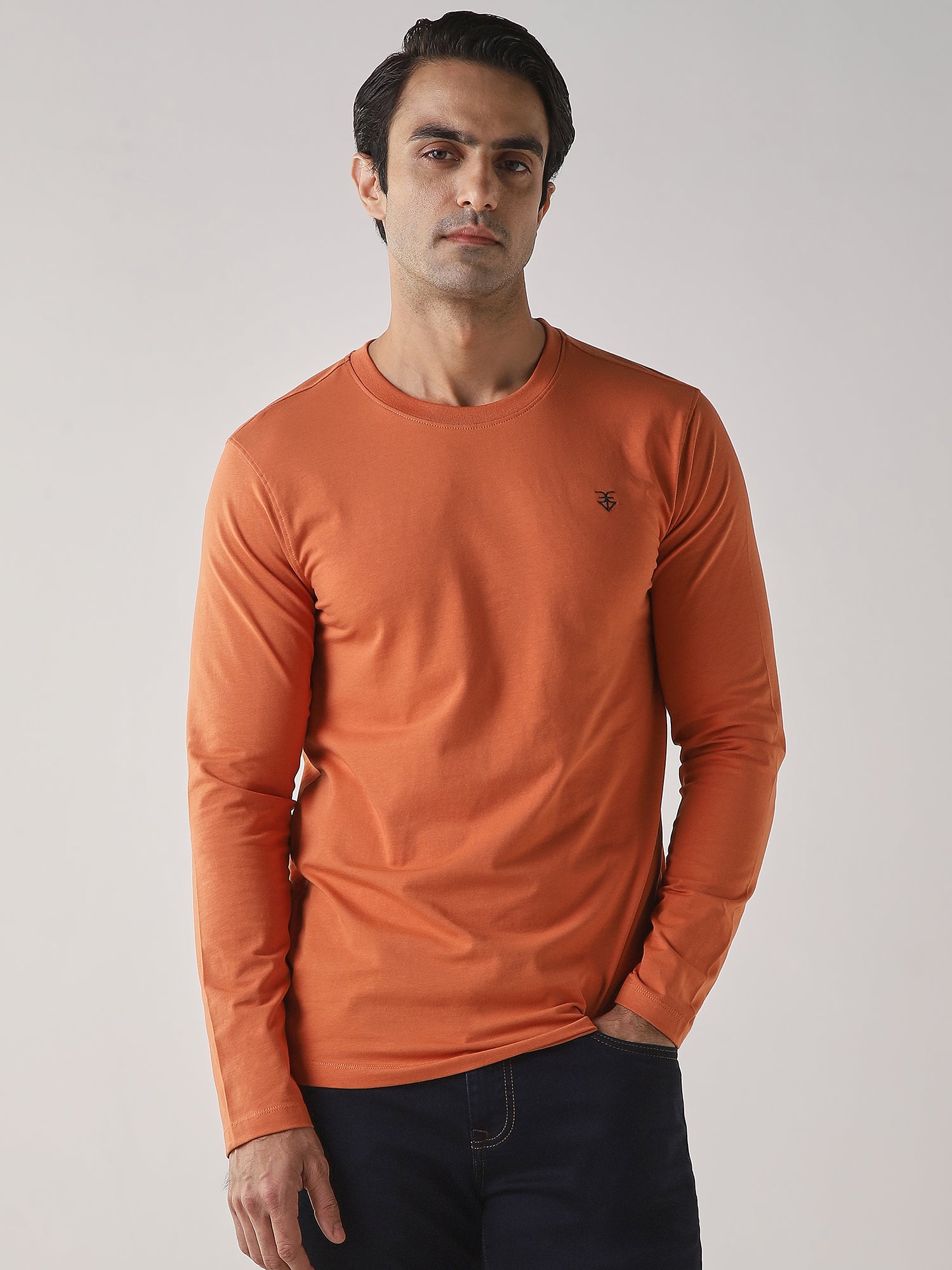 Apricot Solid Cotton Lycra Slim Fit Formal Full Sleeve Shirt