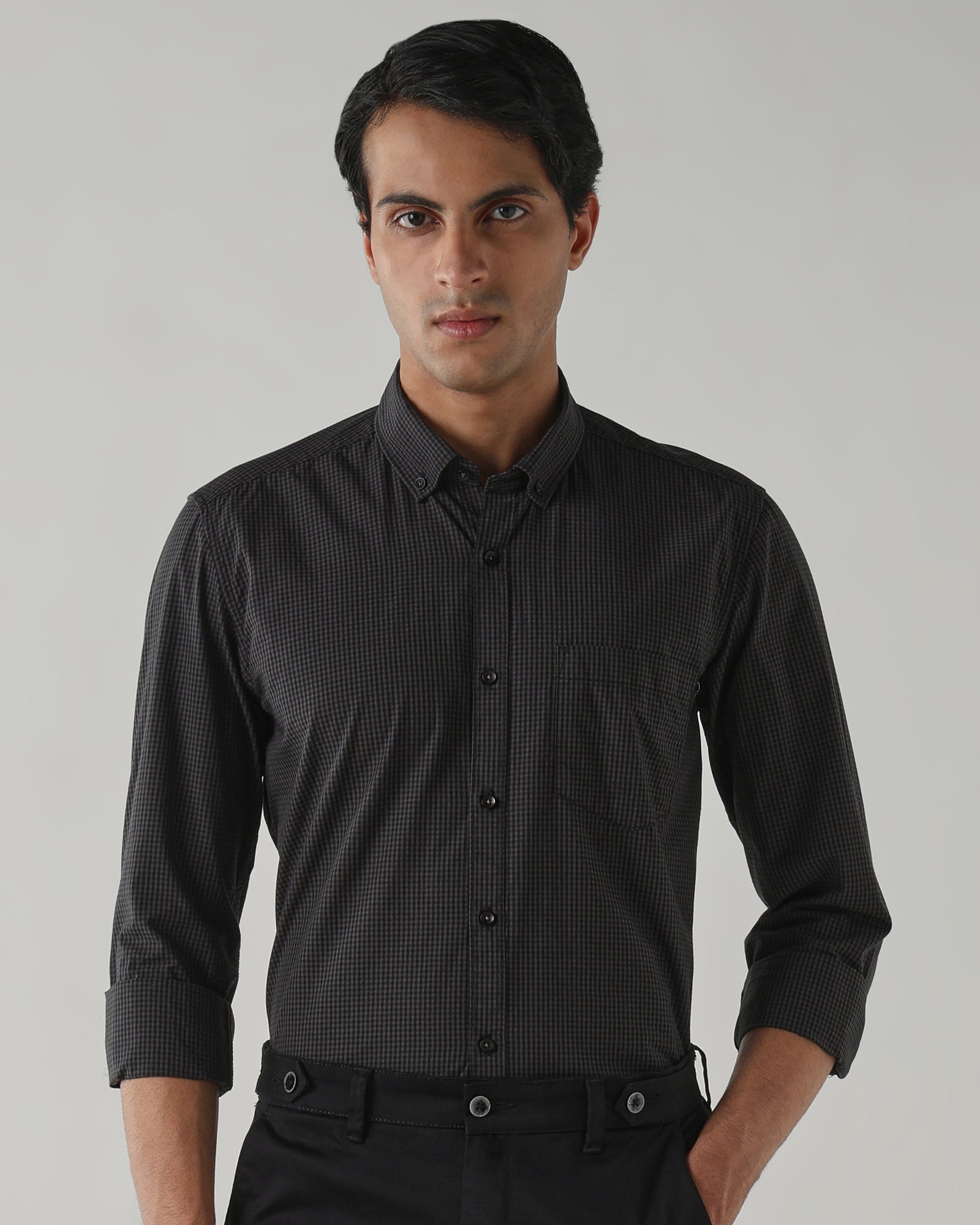 Men slim Fit Shirt Charcoal