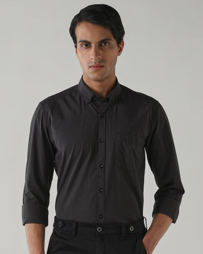 Men Regular Fit Shirt Charcoal