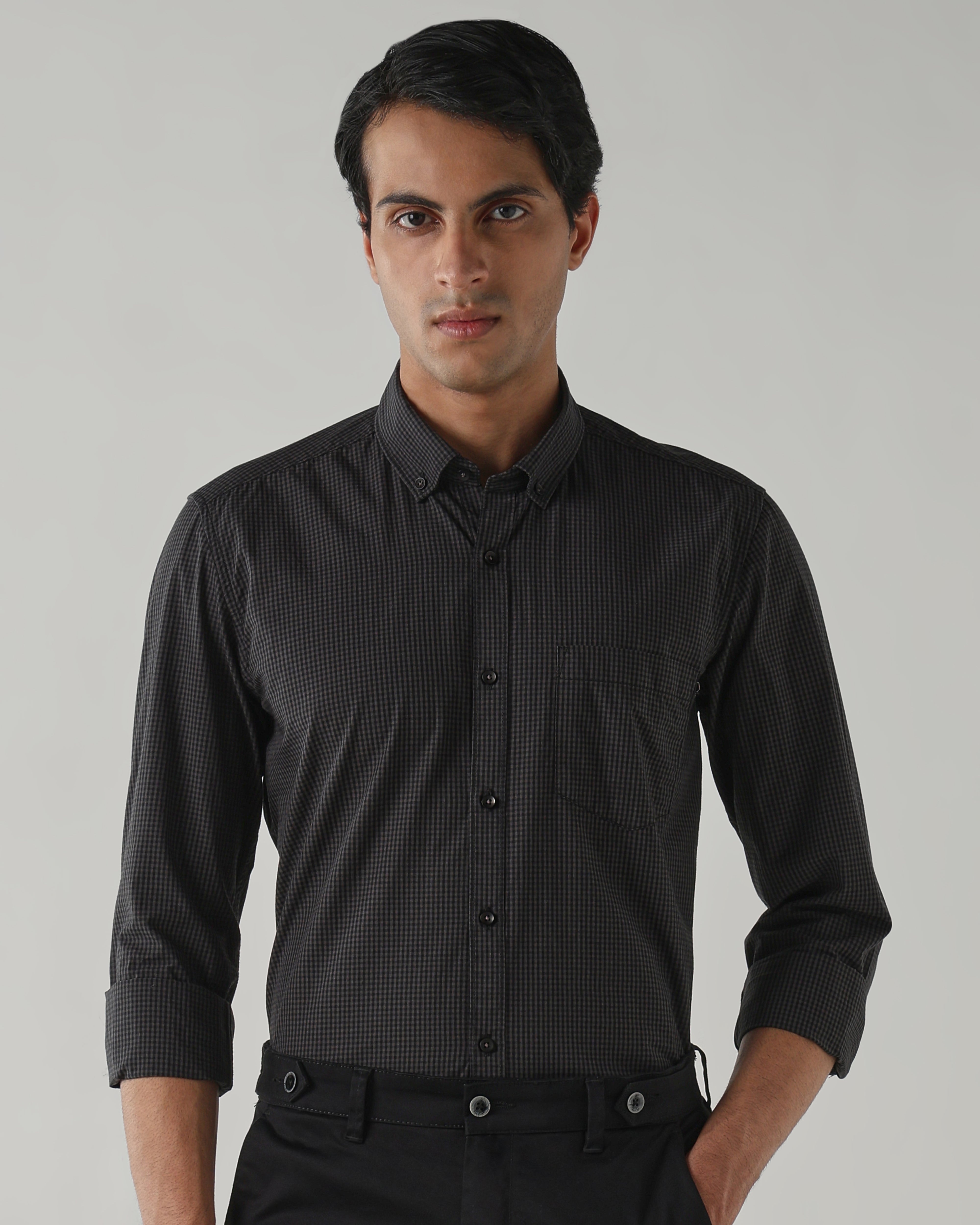 Men slim Fit Shirt Charcoal